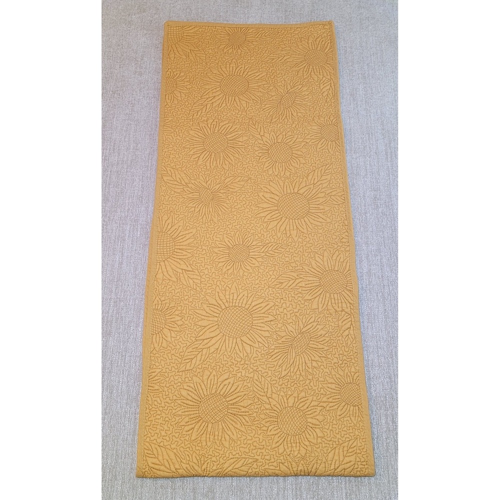Tommy Bahama Gold Sunflowers Quilted Gorgeous Table Runner 72" x 14.5" - Picture 2 of 10